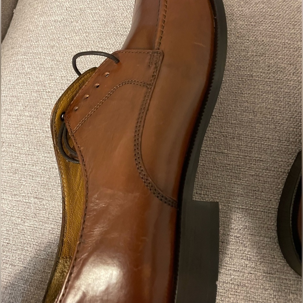 Bostonian Ricardo Lace Up Brown Derby Dress Shoes, Genuine Leather Round Toe 9 - Picture 15 of 16